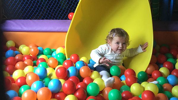 A child enjoying our ball pit